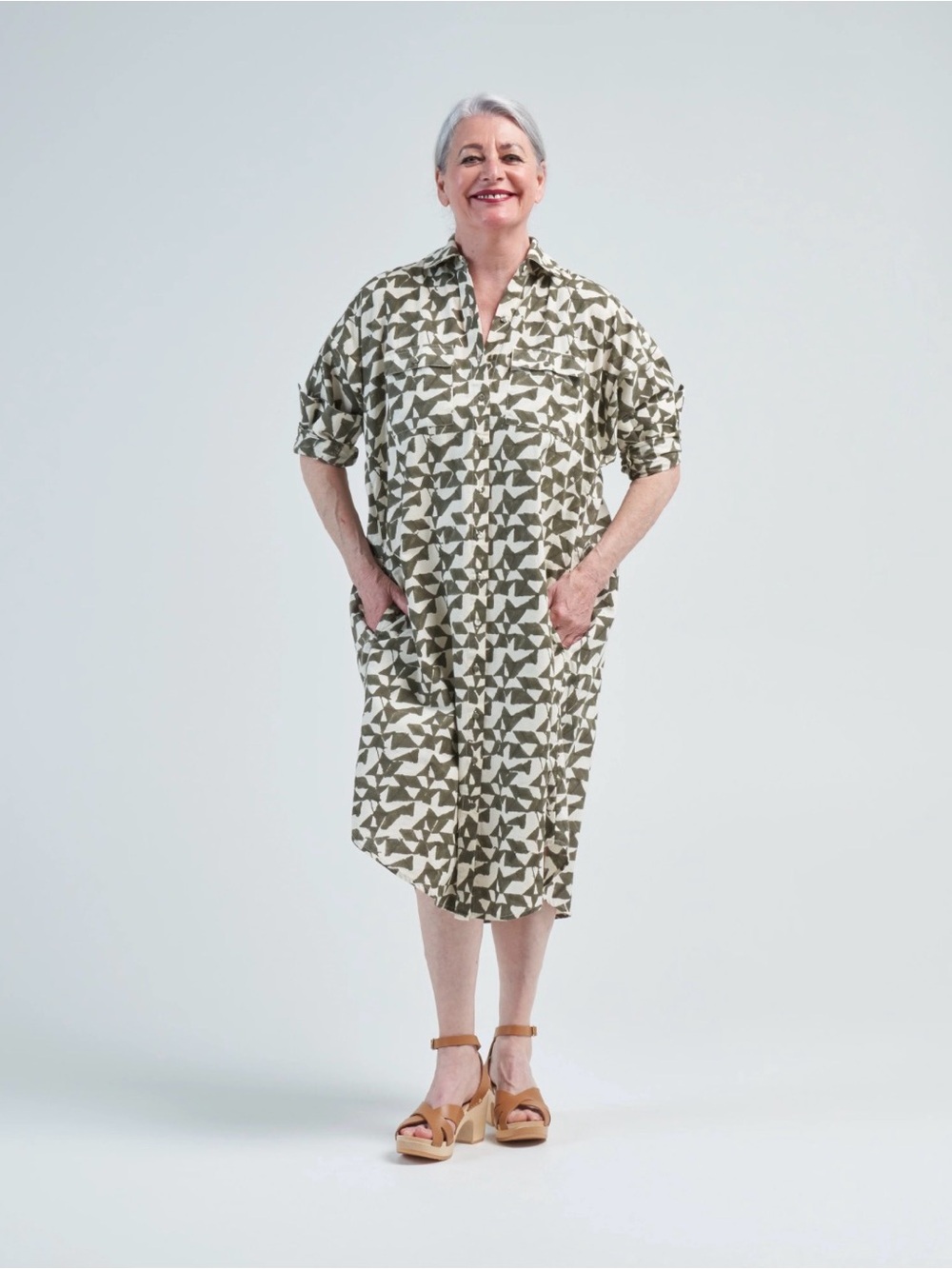 Mirth Brand Kyoto House Dress Seaglass in Print Size XS
